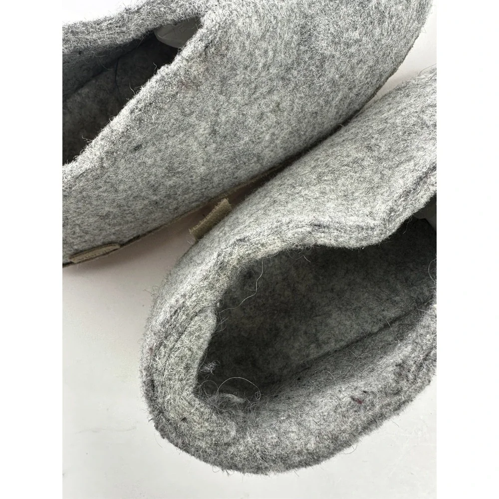 Glerups Wool Shoe W/ Leather Sole Grey Slippers EU Size 38 Equals US W 8 | M 6.5 - Picture 6 of 14